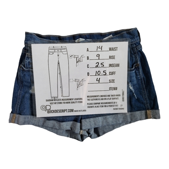 Old Navy Boyfriend Blue Jean Shorts. Size 4 - Picture 7 of 9